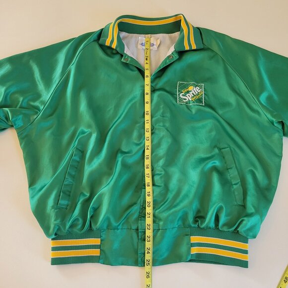 RARE Vtg 80s Sprite Green Nylon Bomber Jacket with Retired Logo Size Large - Picture 8 of 15